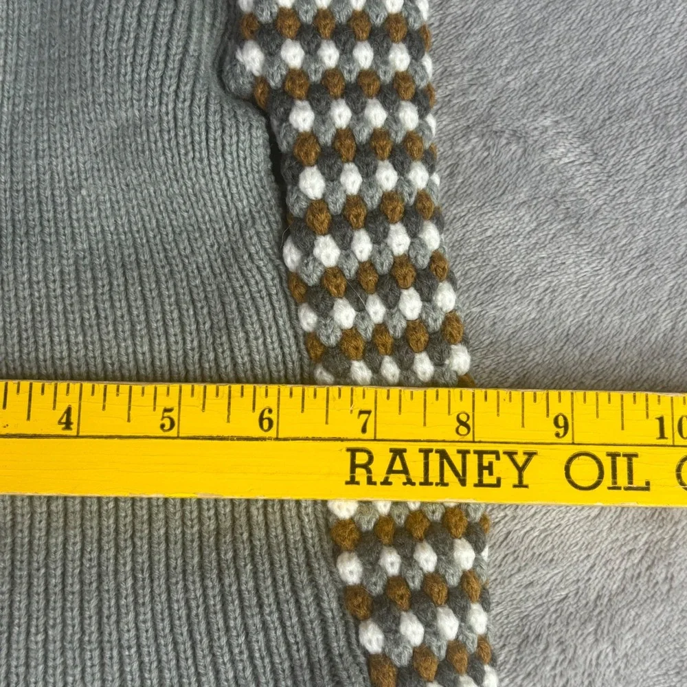 Dog Sweater Size Medium Grey‎ Brown White Honeycomb Knit Turtleneck Vest